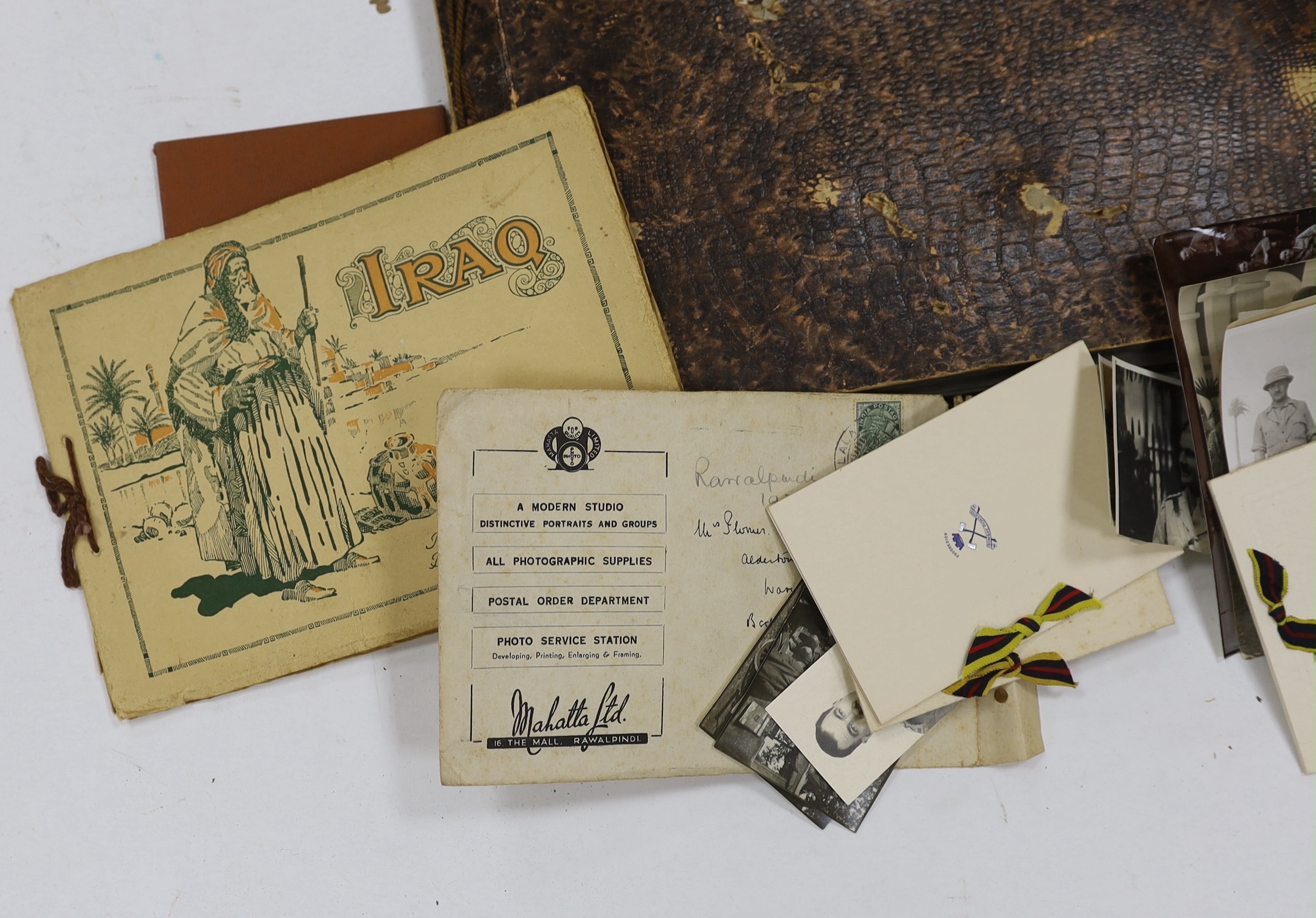 A 1930s archive of photos, invitations, postcards, etc. relating to Indian military regiments including; the 8th Punjab Reg., the 1st Bombay Grenadiers, the 2nd Sikhs, the Royal Indian Navy, Army Headquarters India, etc,